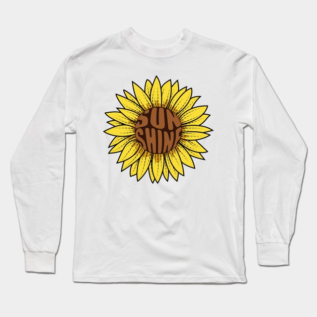 Sunflower - Sunshine Design Long Sleeve T-Shirt by Designoholic